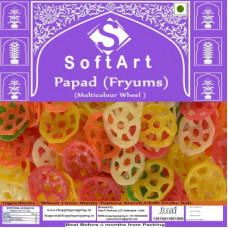 Deals, Discounts & Offers on Food and Health - Soft Art Home Made MultiColour Wheel Shape papad Fryums 250 g