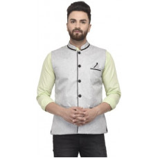 Deals, Discounts & Offers on  - [Size 36] bontebokSleeveless Self Design Men Nehru Jacket
