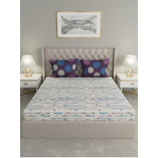 Deals, Discounts & Offers on  - Raymond Home 144 TC Cotton Double Abstract Bedsheet(Pack of 1, Blue)