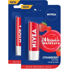 Deals, Discounts & Offers on  - NIVEA Strawberry Fruity Shine Lip Balm Strawberry(Pack of: 2, 9.6 g)