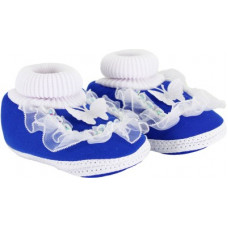 Deals, Discounts & Offers on Baby & Kids - [Size 0-12M] Neska Moda Frill Butterfly Baby Booties(Toe to Heel Length - 12 cm, White, Blue)