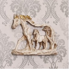 Deals, Discounts & Offers on  - Flipkart SmartBuy Decorative Walking Horses Polyresin Wall Hanging Decorative Showpiece - 27 cm(Polyresin, White)