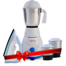 Deals, Discounts & Offers on Personal Care Appliances - Lifelong LLCMB02 500 W Mixer Grinder (White, 3 Jars) & 1100 W Dry Iron (White, Blue) Super Combo