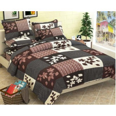 Deals, Discounts & Offers on  - Loof Klapper 140 TC Microfiber Double Printed Bedsheet(Pack of 1, Brown, white)
