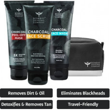 Deals, Discounts & Offers on  - BOMBAY SHAVING COMPANY Charcoal Skin Care Travel Pack with Face Wash, Face Scrub and Peel Off Mask and Travel bag