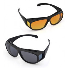 Deals, Discounts & Offers on Auto & Sports - WONDERWORLD  2PC/set New HD Vision Car Driving Wrap Sunglasses Wraparounds Eyewear Glasses For Driver Fits Over Your Prescription Glasses Motorcycle Goggles(Brown, Black)