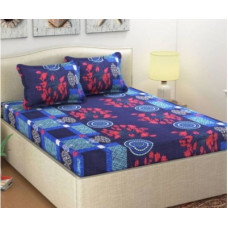 Deals, Discounts & Offers on  - Styletex 150 TC Polyester Double 3D Printed Bedsheet(Pack of 1, Blue)