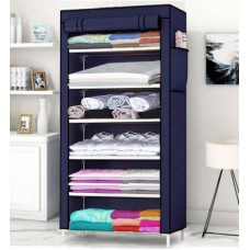 Deals, Discounts & Offers on Furniture - Flipkart Perfect Homes Studio Single Door 6 Shelf Carbon Steel Collapsible Wardrobe(Finish Color - Navy Blue)