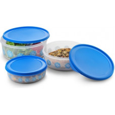 Deals, Discounts & Offers on Kitchen Containers - All Time Food Grade Plastic - 1000 ml, 3000 ml, 2000 ml Plastic Fridge Container(Pack of 3, Blue)