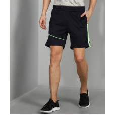 Deals, Discounts & Offers on  - [Size S, M, L] ADRENEXSelf Design Men Dark Blue Sports Shorts