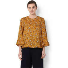 Deals, Discounts & Offers on Laptops - [Size S, M] VAN HEUSENCasual 3/4 Sleeve Printed Women Yellow Top