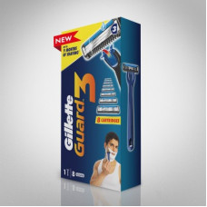 Deals, Discounts & Offers on  - [Use 148 Supercoin + Pay Rs.99] GILLETTE Guard 3 Shaving Combo (1 Razor + 8 Cartridges)(Pack of 9)