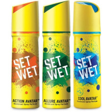 Deals, Discounts & Offers on  - SET WET Deodorant Spray Perfume -Cool, Action and Allure Avatar Deodorant Spray - For Men(450 ml, Pack of 3)