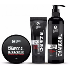 Deals, Discounts & Offers on  - BEARDO Charcoal Combo - Face Scrub, Face Wash & Body Wash ( Set of 3 )(3 Items in the set)