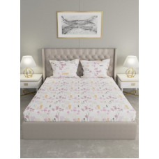 Deals, Discounts & Offers on  - Raymond Home 104 TC Cotton Double Floral Bedsheet(Pack of 1, Pink)