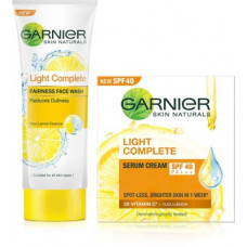 Deals, Discounts & Offers on  - GARNIER Light Complete Serum Cream SPF 40, 45 g + Light Complete Face Wash 100 g(2 Items in the set)