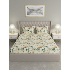 Deals, Discounts & Offers on  - Raymond Home 0 TC Microfiber Double Floral Bedsheet(Pack of 1, Yellow)