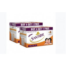 Deals, Discounts & Offers on  - santoor Sandal & Almond Milk Soap(5 x 125 g) pack of 2(10 x 125 g)