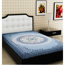 Deals, Discounts & Offers on  - METRO LIVING 104 TC Cotton Single Floral Bedsheet(Pack of 1, Blue)
