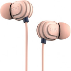 Deals, Discounts & Offers on Headphones - Mivi Rock and Roll W1 Wired Earphones with HD Sound and Powerful Bass with Mic-Champagne Pink Wired Headset(Peach, In the Ear)