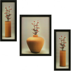 Deals, Discounts & Offers on  - Indianara 3 PC SET OF FLORAL PAINTINGS WITHOUT GLASS (1055) 5.2 X 12.5, 9.5 X 12.5, 5.2 X 12.5 INCH Digital Reprint 12.5 inch x 9.8 inch Painting