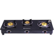 Deals, Discounts & Offers on  - Wonderchef Ruby Black 3 Burner Glass Glass Manual Gas Stove(3 Burners)