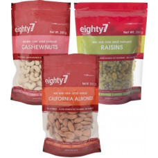 Deals, Discounts & Offers on Food and Health - Eighty7 California Almonds(250g), Cashews(250g) and Raisins(250g) Combo(3 x 250 g)