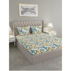 Deals, Discounts & Offers on  - Raymond Home 0 TC Microfiber Double Floral Bedsheet(Pack of 1, Yellow)