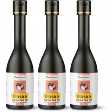 Deals, Discounts & Offers on  - Orgaana Natural Premium Red Onion Herbal Oil For Hair Growth Hair oil pack of-(3)- Hair Oil(300 ml)