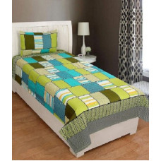 Deals, Discounts & Offers on  - Panipat Textile Hub 120 TC Microfiber Single 3D Printed Bedsheet(Pack of 1, Green)