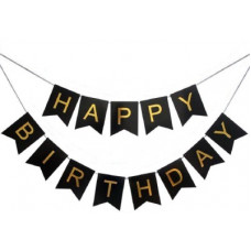 Deals, Discounts & Offers on Toys & Games - Kala Decorators Black and Gold Happy Birthday Banner Stylish Decorations and Party Supplies Banner(8 ft, Pack of 1)