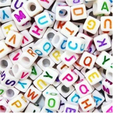 Deals, Discounts & Offers on Toys & Games - Craftical 100 Piece Plastic Alphabet Beads with Colorful Letters For Jewellery Making, DIY Bracelets, Necklace, Key Chains and Kids Jewellery(White Color, Square Shape)