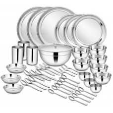 Deals, Discounts & Offers on  - Shri & Sam Pack of 45 Stainless Steel High Grade Stainless Steel Dinner Set - 45 Pieces Dinner Set