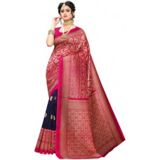 Deals, Discounts & Offers on  - FabwomenPrinted Mysore Art Silk Saree(Pink)