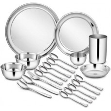 Deals, Discounts & Offers on  - Shri & Sam Pack of 21 Stainless Steel High Grade Stainless Steel Dinner Set - 21 Pieces Dinner Set