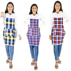Deals, Discounts & Offers on  - Glun Cotton Chef's Apron - Free Size(Multicolor, Pack of 3)