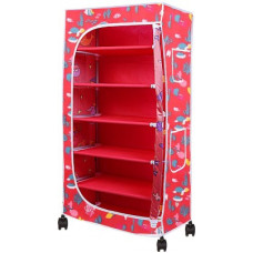 Deals, Discounts & Offers on Furniture - Flipkart Perfect Homes Junior 6 LAYER COLLAPSIBLE WARDROBE PP Collapsible Wardrobe(Finish Color - Red)