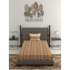 Deals, Discounts & Offers on  - TRIDENT 120 TC Cotton Single Printed Bedsheet(Pack of 1, ELEANOR RED)