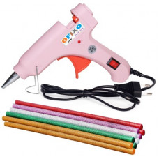 Deals, Discounts & Offers on  - OFIXO 20W With 10 Glitter Sticks Hot Melt Glue Gun Pink Color For Art and Crafts , Diy , Kirigami , Paper , PCB , Plush Toys , Crafts , Wood , Box Standard Temperature Corded Glue Gun(7 mm)