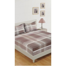 Deals, Discounts & Offers on  - SWAYAM 160 TC Cotton Double Striped Bedsheet(Pack of 1, Brown)
