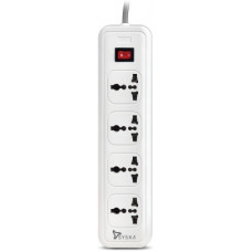 Deals, Discounts & Offers on  - Syska QuadraPro- 4 Way Power Strip 4 Socket Extension Boards(Grey, White)