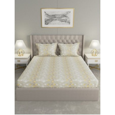 Deals, Discounts & Offers on  - Raymond Home 104 TC Cotton Double Floral Bedsheet(Pack of 1, Yellow)