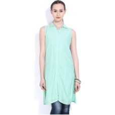Deals, Discounts & Offers on  - [Size XXL] BIBAWomen Printed Cotton Viscose Blend Straight Kurta(Light Green)