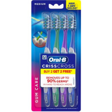 Deals, Discounts & Offers on  - Oral-B Criss Cross Gum Care Medium Medium Toothbrush(4 Toothbrushes)