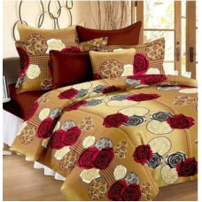 Deals, Discounts & Offers on  - BELLA TRUE 144 TC Microfiber Double 3D Printed Bedsheet(Pack of 1, Cream)