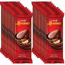Deals, Discounts & Offers on Food and Health - LuvIt Luscious Fruit and Nut Delectable Chocolate Bar Multipack, 100% Delicious Bars(20 x 44 g)