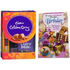 Deals, Discounts & Offers on Food and Health - Cadbury Mini Chocolate Gift Pack With Pretty l Birthday Greeting Card Combo
