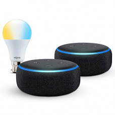 Deals, Discounts & Offers on  - Echo Dot gift twin pack (Black) with Wipro smart white bulb