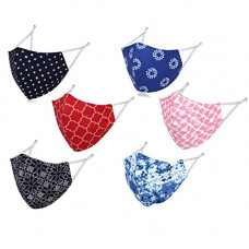 Deals, Discounts & Offers on Beauty Care - Anwaliya 3 Layer Cotton Reuseable Face Mask For Men & Women (Assorted Design, Without Valve, Pack of 6)