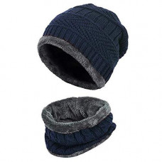 Deals, Discounts & Offers on Accessories - Anwaliya Herse Series Unisex Winter Woolen Beanie Cap with Neck Scarf (Free Size)